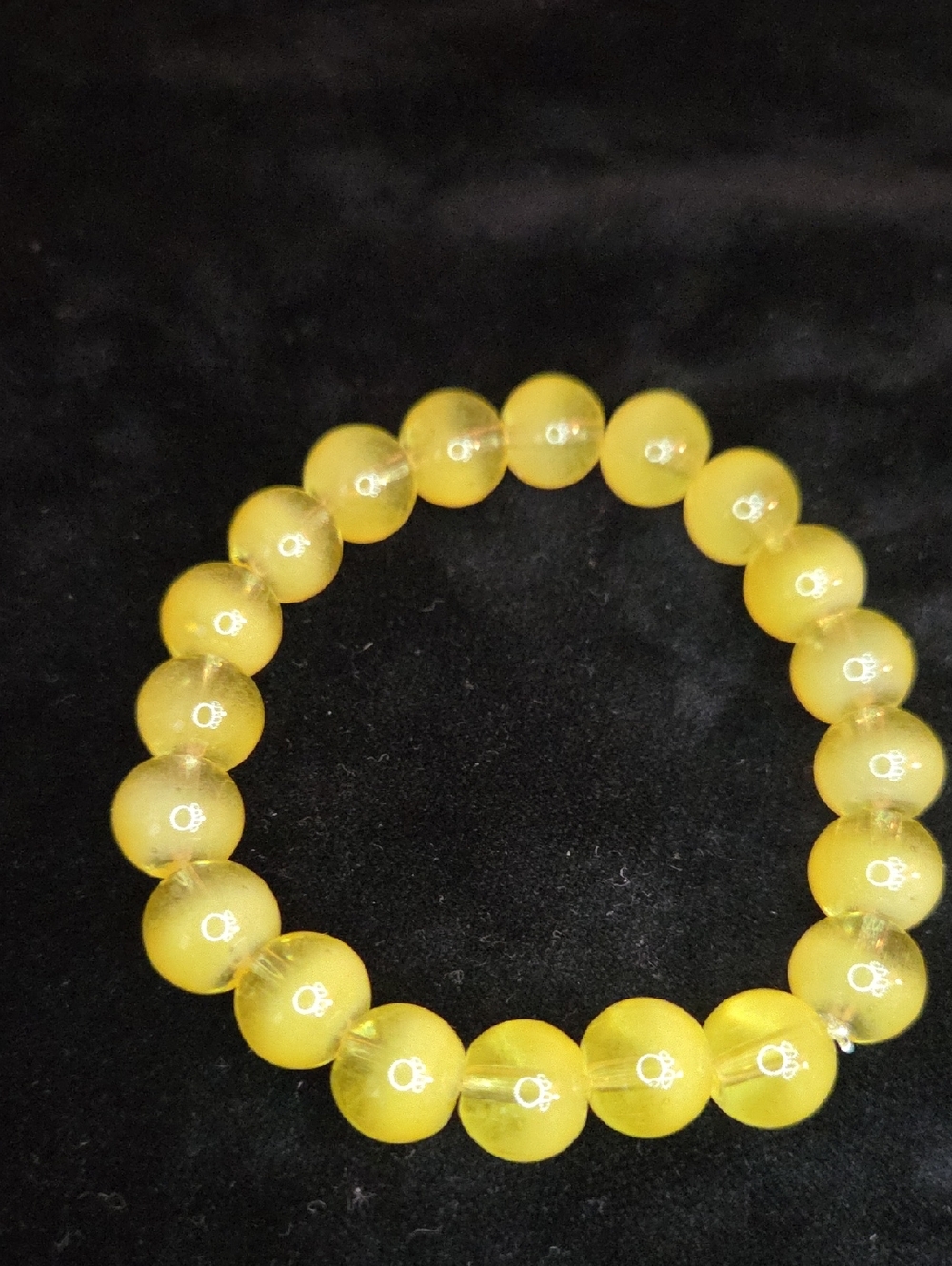 Yellow Beaded Stretch Bracelet
